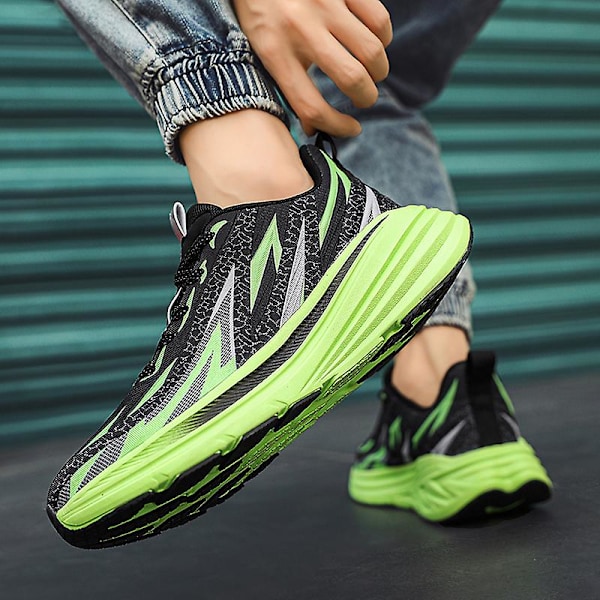 Herrsneakers Andas sportssko Mote løpesko 3Clt179 BlackGreen BlackGreen 45