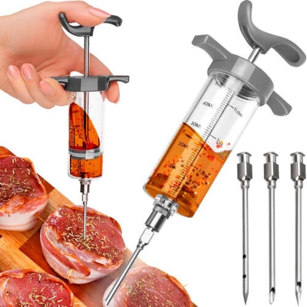 Marinadesprøyte / Sprøyte for Marinering - 3 forskjellige nåler transparent 105