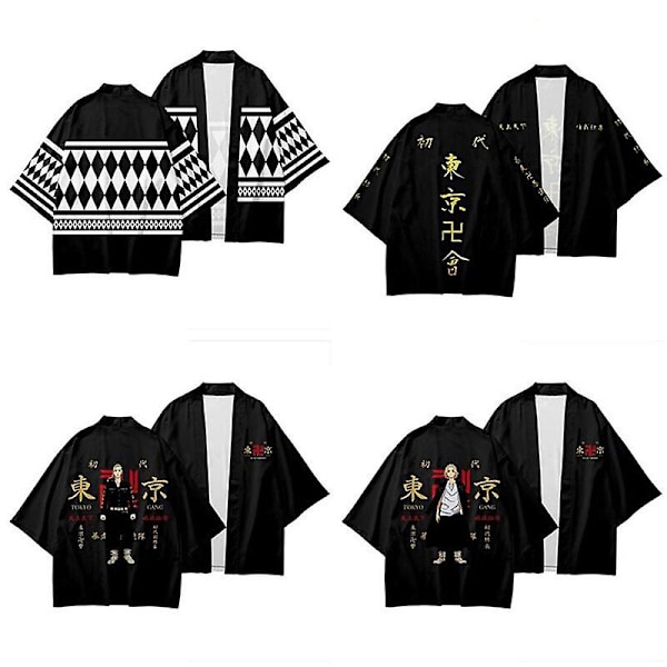 Tokyo Revengers Cosplay Anime Topp, Kimono T-shirt Herr Kortärmad B2 S B2 B2 XL
