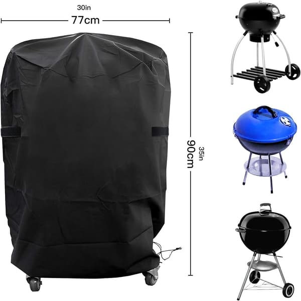 BBQ Grill Cover 77 x 90 cm Waterproof Protective Cover for Gas Grill with Drawstring-FA-
