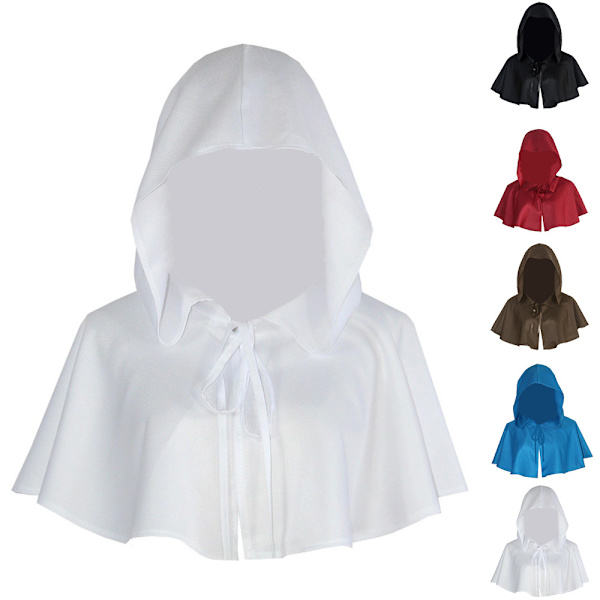 Voksen Cosplay Halloween Ridder Hætte Kort Kappe Kostume rød black