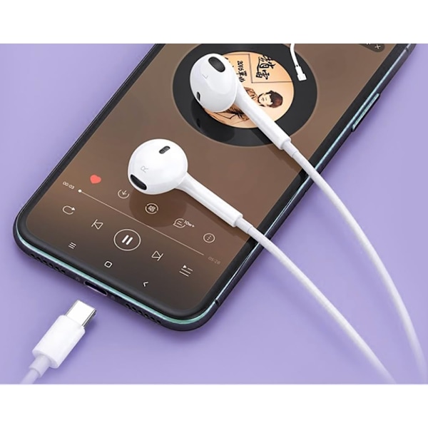 2-pack kuulokkeet mikrofonilla ja äänenvoimakkuuden säätimellä, yhteensopivat iPhone 15 Pro Max/15 Pro/15 Plus/15/Samsung S23 Ultra