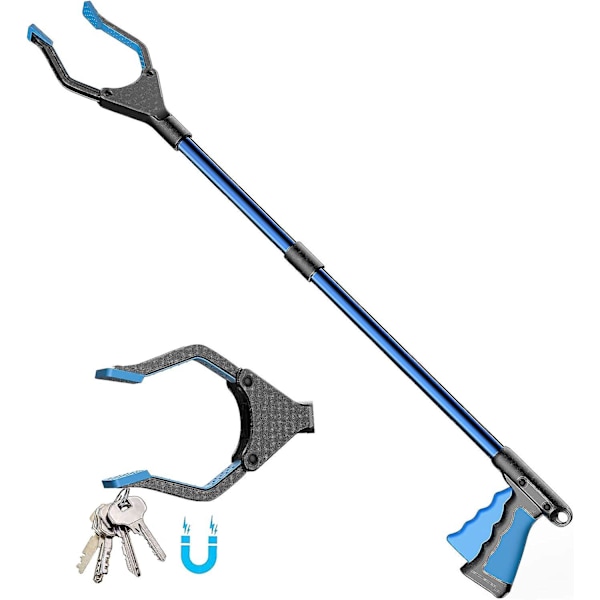 Teleskopisk griptång för skräpplockning, 81 cm långt grepp med starkt magnetiskt spetshandtag, 90 graders vridbart lättviktshuvud för skräpplockning - 3