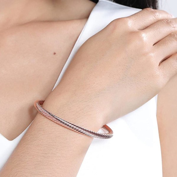 Magnetisk kobberarmbånd terapi leddgikt smertelindring armbånd magnetisk armbånd  (FMY) Rose gold