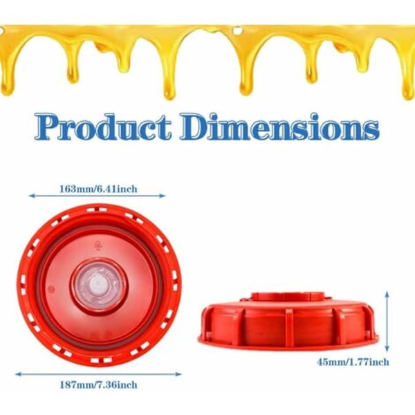 IBC-säiliön kansi 163 mm - 1000 litran IBC-säiliön korkki - Monipuolinen kansi tuuletetuille vesisäiliöille - Vettä säästävä ratkaisu 1000 litran vesisäiliöille