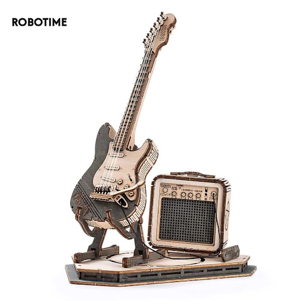 Rokr Elektrisk Guitar Model Gave til Børn Voksen Montering Kreative Legetøj Byggeklodser 3d Træpuslespil Tg605k
