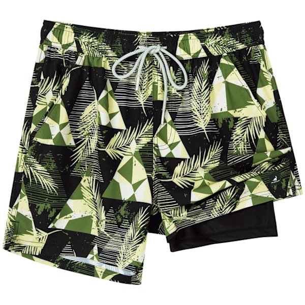 SURFCUZ badbyxor med kompressionsfoder, stretchbadshorts Avokadogrön '-HJ-' Avocado Green XXL