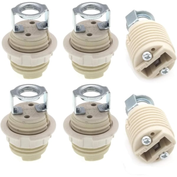 Set of 6 G9 Lamp Holders with Bracket, Threaded G9 Ceramic Halogen Socket