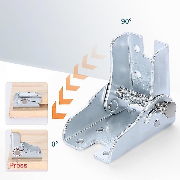 90 graders selvlåsende foldbare bordben stolforlænger foldbar selvlåsende foldbare fødder hængsler hardware Silver 2PC
