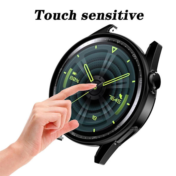 Smartwatch-etui med hærdet glasfilm Smartwatch-etui til GT3 46 mm sort