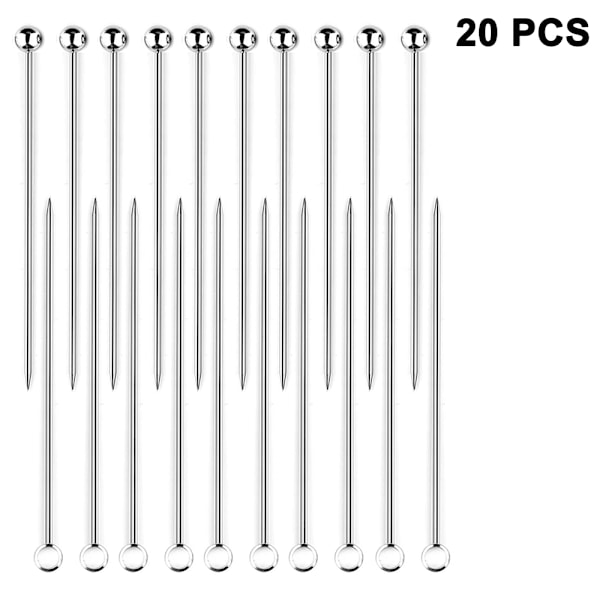 20 st cocktailpinnar i rostfritt stål