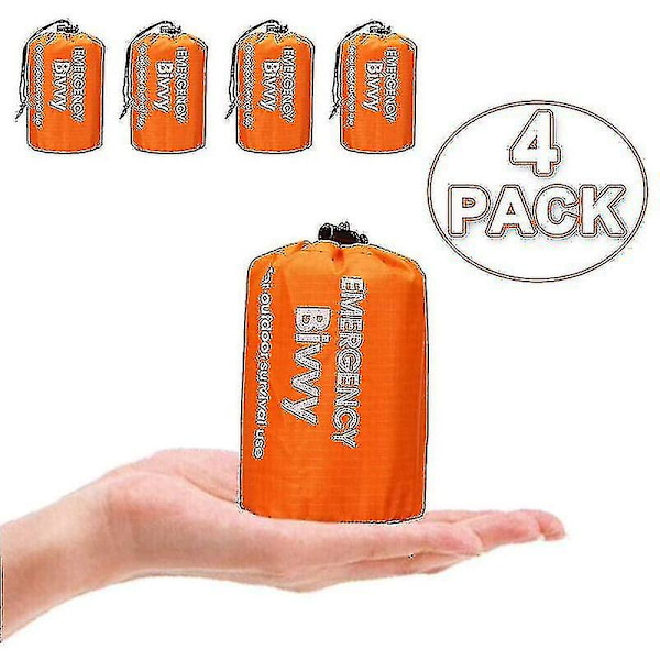 4x Utomhus Emergency Thermal Vanntett Sovepose Camping Survival Bivvy Sack-YUHAO