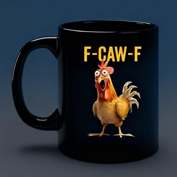 Rolig Kyckling Keramisk Mugg - 33cl Nyhetskaffekopp för Män & Kvinnor-FY-