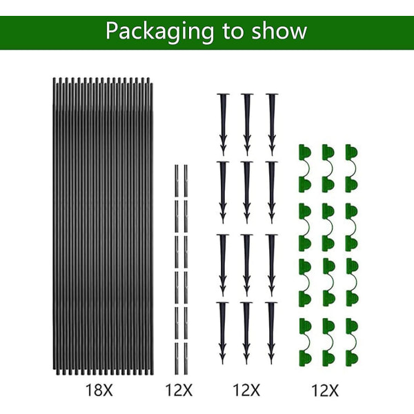 Trädgårdsbågar för nät, trädgårdsbågar Växthusram, växthusram Trädgårdsbågar, DIY växthusbågehussats, Polytunnelstödram för Gard 18pcs (6 Pieces)