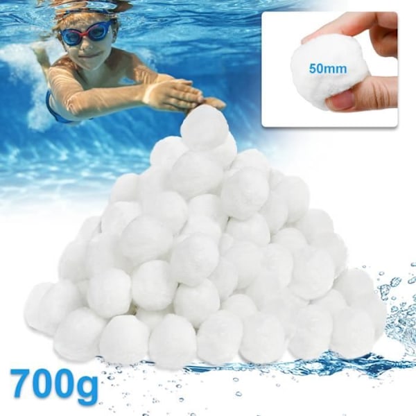 XMTECH Poolfilterkulor - Vit - 700 g - 50 mm - Alternativ till 25 kg filtersand Vit