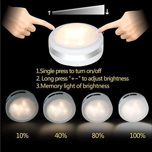 LED Puck Lights – Battery Operated with Remote Control (6-pack)-FY-