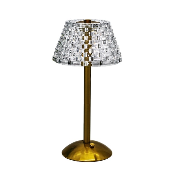 Krystallbordlampe, 3 farger krystalllampe soverom nattbordslampe, dimbar trådløs USB oppladbar LED bordlampe