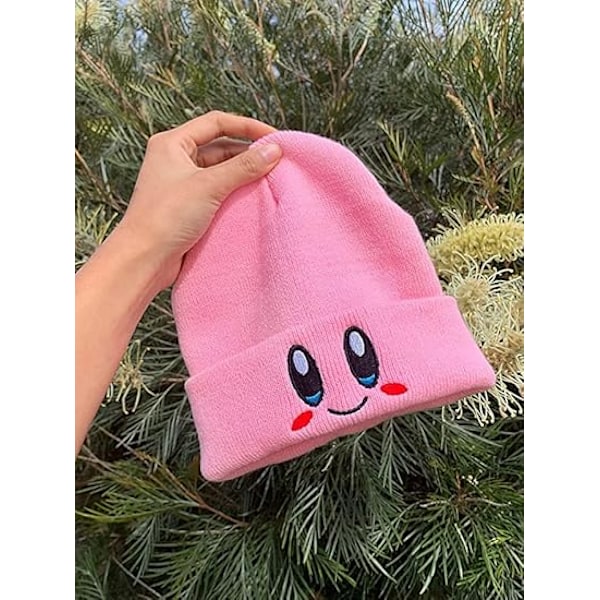 HANTVERK - Kirby Beanie Vuxenstorlek Anime Hat Tillbehör Kawaii, Medium-Large