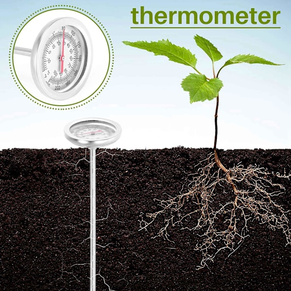 Kompost Jordtermometer 50 cm Længde Rustfrit Stål