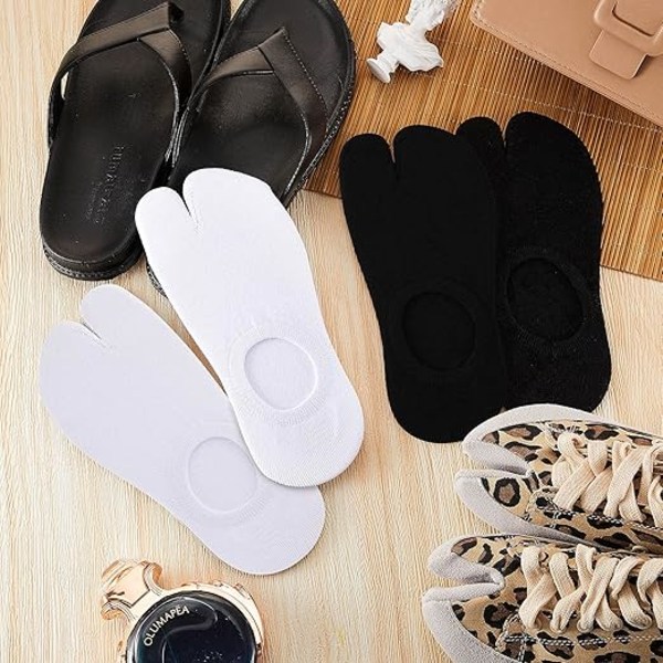 4 par japanske flip-flop sokker med dobbel tå for geta og casual flip-flop