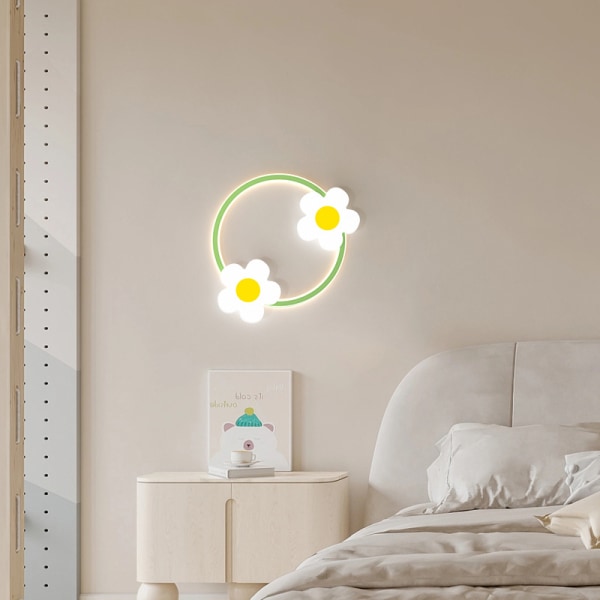 Creative Sunflower Vägglampa, Dekorativ Belysning Vägglampa för barnrum（3000K Varmvit）