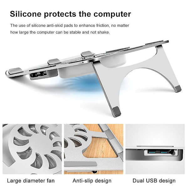 Udenrigshandel Ny Computer Radiator Skrivebord Kontor Foldbar Løftende Computer Køleholder Aluminium Legering Beslag