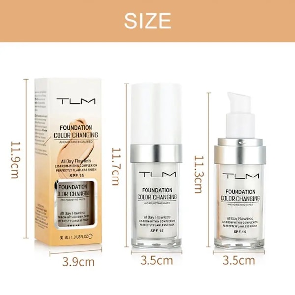 (Påsketilbud) Høykvalitets 1-3 stk Fargeskiftende Foundation Makeup Base, Langvarig Fuktighetsgivende 30ml 3pcs