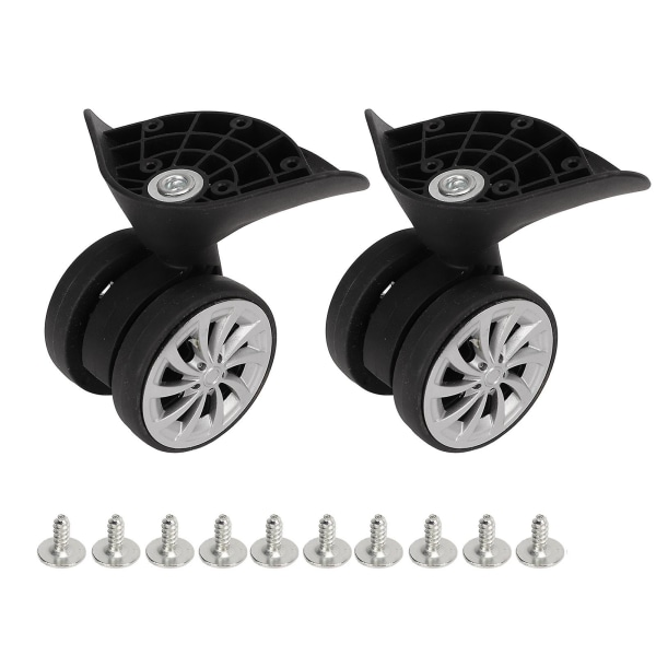 2024One Pair Suitcase Casters Nylon Black Luggage Wheels for Replacement Upgrade Travel