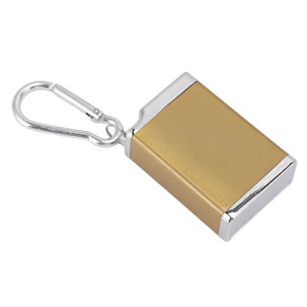 Bärbar Mini Zinklegering Brandsäker Delikat Askkopp Nyckelring med Spänne Lock Guld-FY-