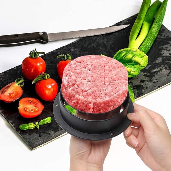 3-i-1 Hamburgerpresser, fyldt hamburgerpresser med 200 non-stick ark