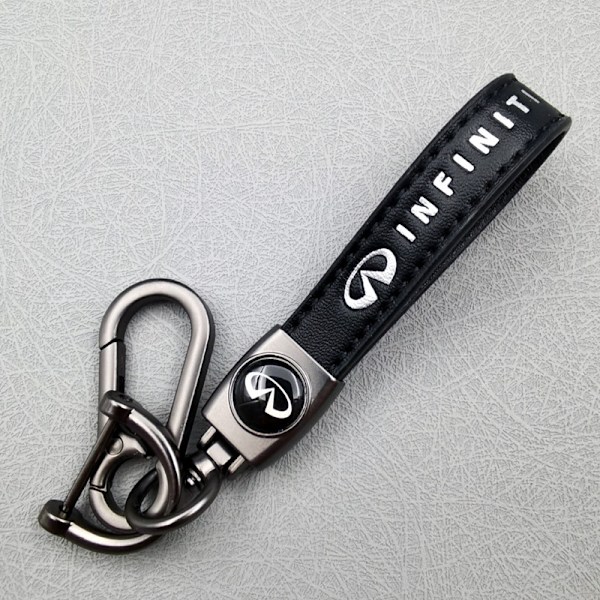 Personlig metallnyckelring med logotyp - Infiniti herr lädernyckelring Infinity Infinity Gunmetal Hardware