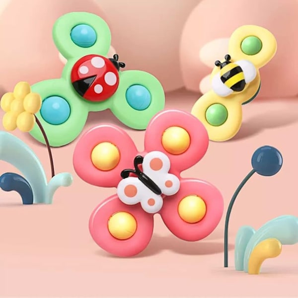 3-pak - Fidget Spinner med sugekop til børn - Snurrende legetøj multicolor 300