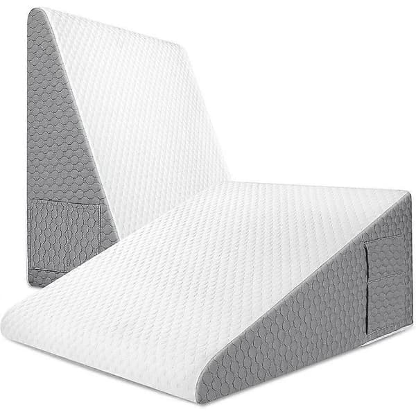 Wedge Pillow for Sleep, Post-Surgery Acid Reflux, Triangular Elevated Pillow for Bed, Dorm, Office, Air Layer, Memory Foam-FY-