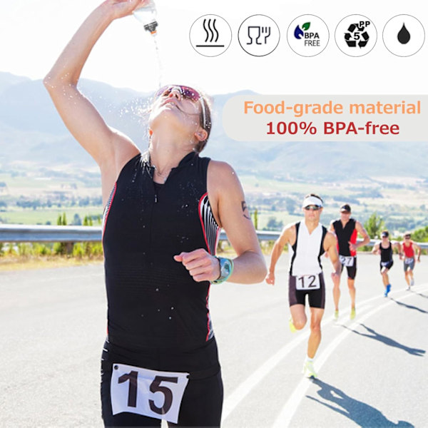 BPA-fri vandflaske Lækagesikker flaske til løb Hydreringsbælte Fanny Packs 170 250 280 ml til Triathlon Marathon Vandreture Cykling 170ml