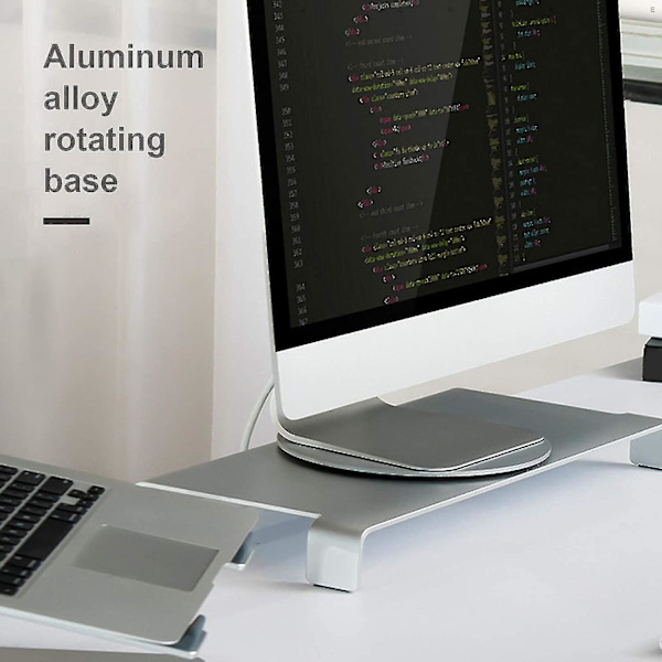 2024 360 Rotation Monitor Swivel Base, Silver Aluminium Alloy Computer Monitor Turntable Stand, Rotating Swivel Base For Imac Disply Rotating Stand