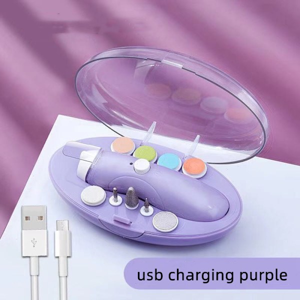 Elektrisk nagelklippare för bebis med USB-laddning lila purple usb charging