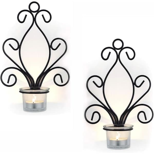 Vintage Iron Wall Sconces, Creative Iron Candle Holders-FY-