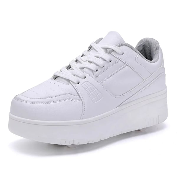 Rullskridskoskor Barn Sneakers med Hjul Barn Rullskridskor Mode Utomhussportskor Flickor Pojkar white‘-HJ- white 37