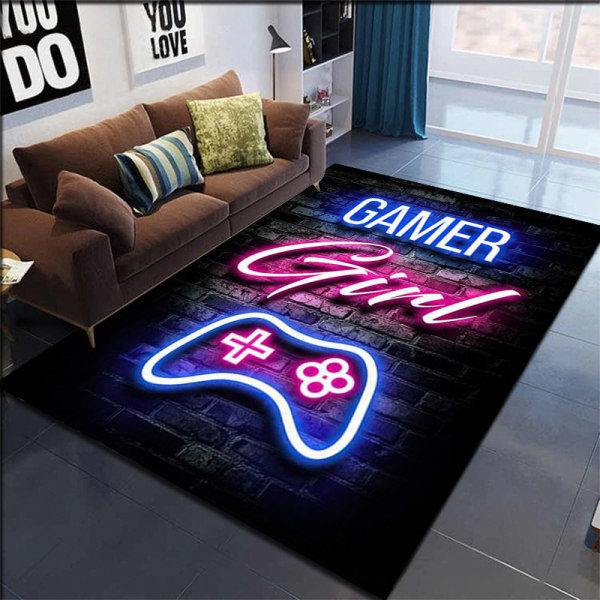 Stort spilleområde Tæpper, 3D Gamer Tæppe Indretning Stue Tæppe FARVE 3 100*150cm