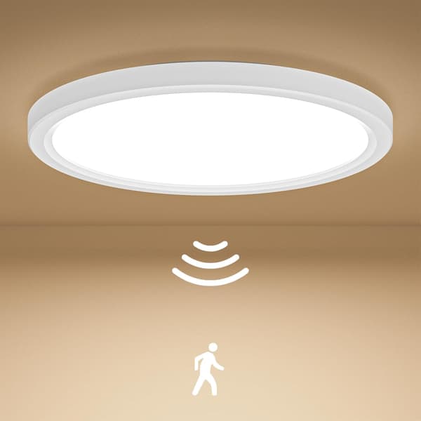 LED Ceiling Light with Motion Sensor, 18W 4000K Indoor Motion Sensor Lamp, 1800LM 23cm Ceiling Light for Hallway, Stairs, Garage [Energy Class E]-FY-
