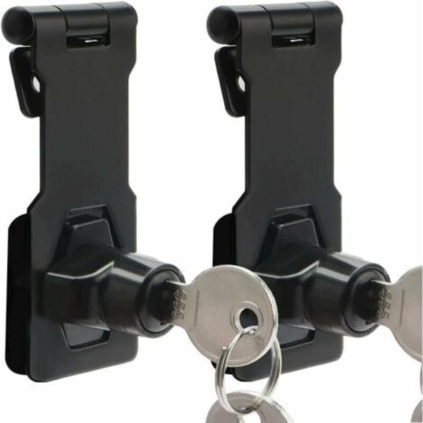 Set of 2 hasps 3 inch with keyed hasp with lock and metal locking key.