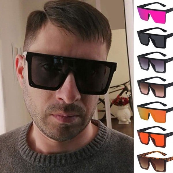 Nye stilfulde dammesolbriller i firkantet, overdimensioneret design - luksuriøse leopard color