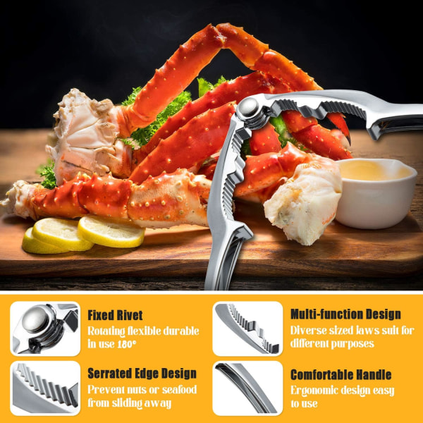 Crab Crackers and Tools, 16 Pieces Lobster Crackers Crab Cracker Sets Seafood Tools Set