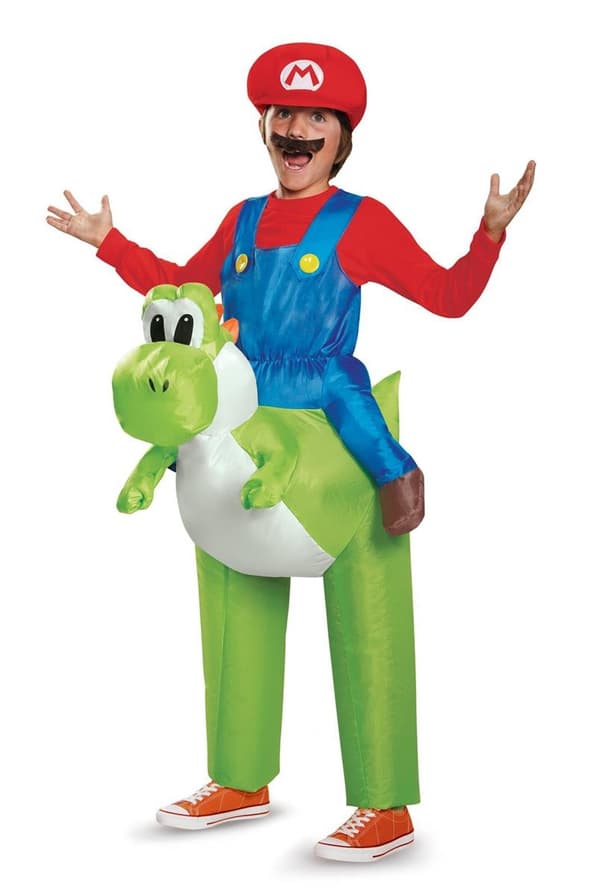 Oppblåsbart Super Mario-kostyme for barn med Yoshi Rider-FY-