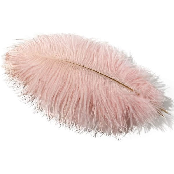 10 stk. strutsefjær 30-35 cm fjær hjem dekor lys rosa