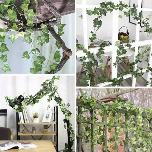 25 meter vedbend / bladguirlande - 2m lang grøn-FY-