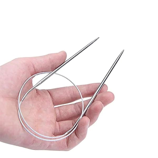 11 pcs Metal Circular Knitting Needles, 80 cm for Knitting Projects Silver Silver-FY-