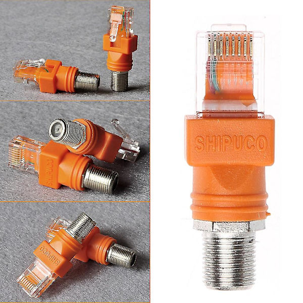 F Hona till RJ45 Hane Koaxial Fatkopplingsadapter RJ45 till RF-kontakt Omvandlare