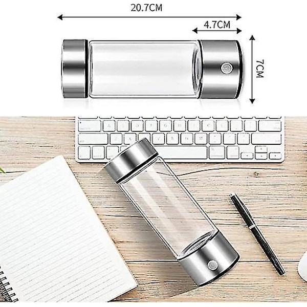 Vannflaske med hydrogen-generator, Real Molecular Hydrogen Rich Water Generator Ionizer Maker Maskin Flaske med SPE Chamber Technology Hydrogen Vann