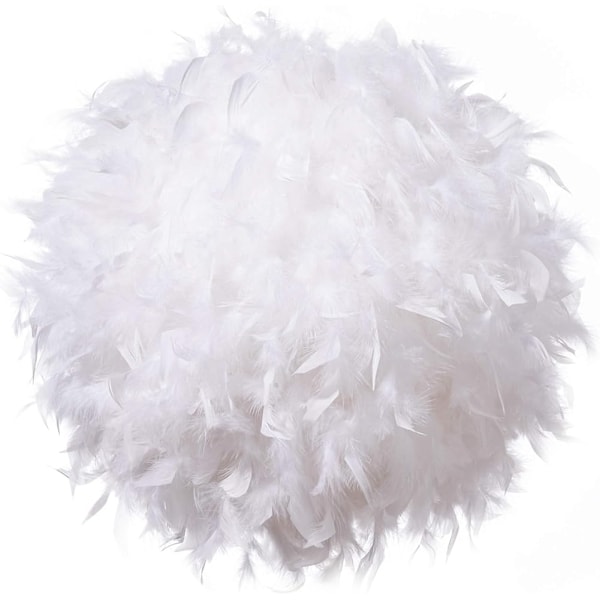 Fjerlet lampeskærm til loftlampe. Fluffy lampe - Perfekt